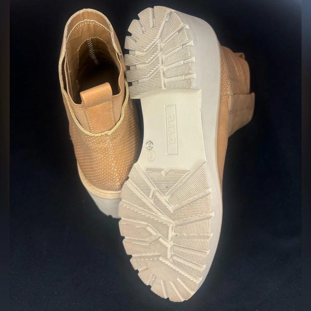 Tan Platform Ankle Boots - Picture 4 of 9